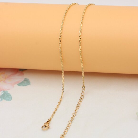 Elegant Rose Gold Necklace with Black Stone Pendant, XPNL0405 - Picture 11 of 12